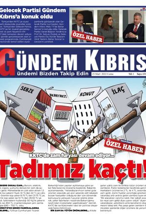 Gündem Kıbrıs Gazetesi - Kıbrıs Haber - 25.03.2022 Manşeti