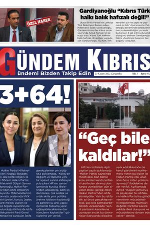 Gündem Kıbrıs Gazetesi - Kıbrıs Haber - 23.11.2022 Manşeti