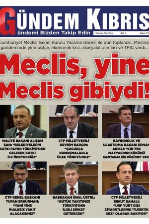 Gündem Kıbrıs Gazetesi - Kıbrıs Haber - 01.11.2022 Manşeti