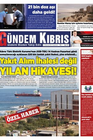 Gündem Kıbrıs Gazetesi - Kıbrıs Haber - 12.06.2021 Manşeti