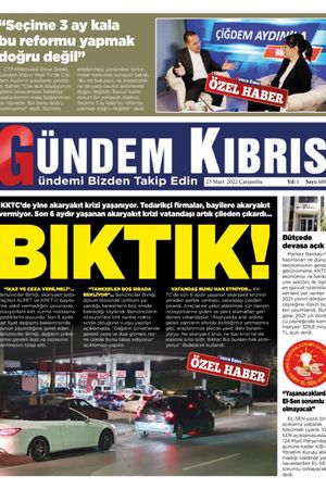 Gündem Kıbrıs Gazetesi - Kıbrıs Haber - 23.03.2022 Manşeti