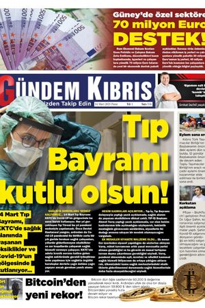 Gündem Kıbrıs Gazetesi - Kıbrıs Haber - 14.03.2021 Manşeti