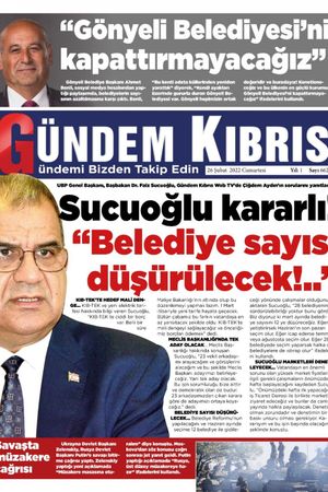 Gündem Kıbrıs Gazetesi - Kıbrıs Haber - 26.02.2022 Manşeti