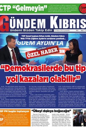 Gündem Kıbrıs Gazetesi - Kıbrıs Haber - 11.05.2022 Manşeti