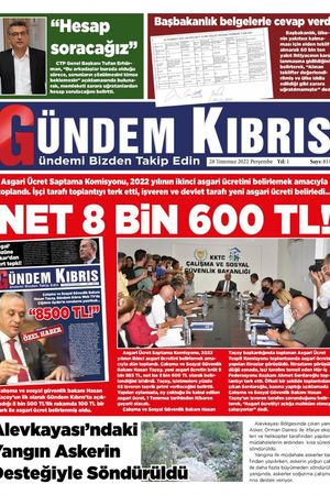 Gündem Kıbrıs Gazetesi - Kıbrıs Haber - 28.07.2022 Manşeti