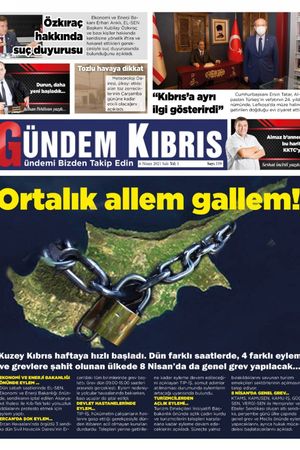 Gündem Kıbrıs Gazetesi - Kıbrıs Haber - 06.04.2021 Manşeti