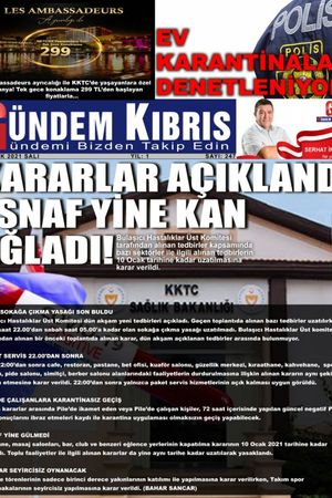 Gündem Kıbrıs Gazetesi - Kıbrıs Haber - 05.01.2021 Manşeti