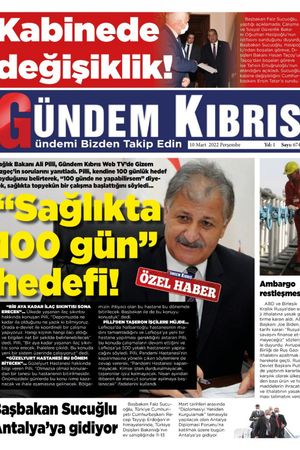 Gündem Kıbrıs Gazetesi - Kıbrıs Haber - 10.03.2022 Manşeti