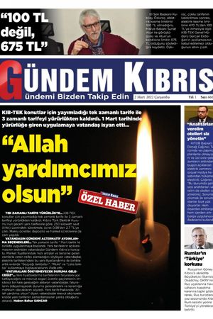 Gündem Kıbrıs Gazetesi - Kıbrıs Haber - 02.03.2022 Manşeti