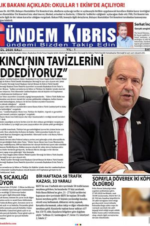 Gündem Kıbrıs Gazetesi - Kıbrıs Haber - 29.09.2020 Manşeti