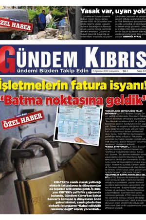 Gündem Kıbrıs Gazetesi - Kıbrıs Haber - 03.08.2022 Manşeti
