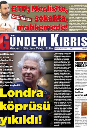Gündem Kıbrıs Gazetesi - Kıbrıs Haber - 09.09.2022 Manşeti