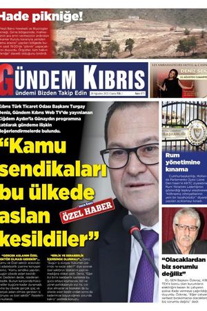 Gündem Kıbrıs Gazetesi - Kıbrıs Haber - 20.08.2021 Manşeti