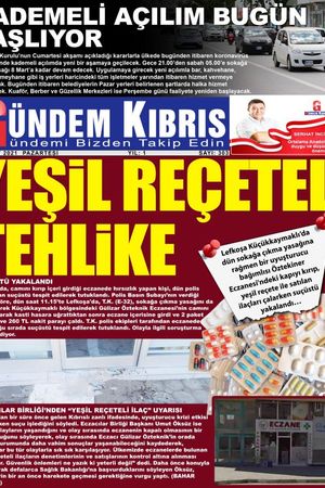Gündem Kıbrıs Gazetesi - Kıbrıs Haber - 01.03.2021 Manşeti