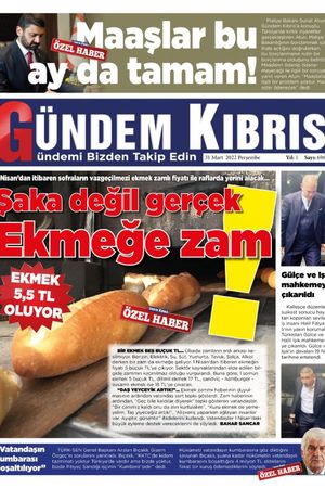 Gündem Kıbrıs Gazetesi - Kıbrıs Haber - 31.03.2022 Manşeti