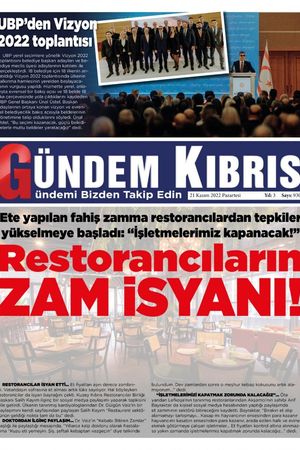 Gündem Kıbrıs Gazetesi - Kıbrıs Haber - 21.11.2022 Manşeti