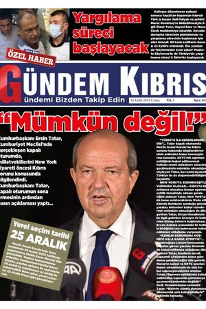 Gündem Kıbrıs Gazetesi - Kıbrıs Haber - 16.09.2022 Manşeti