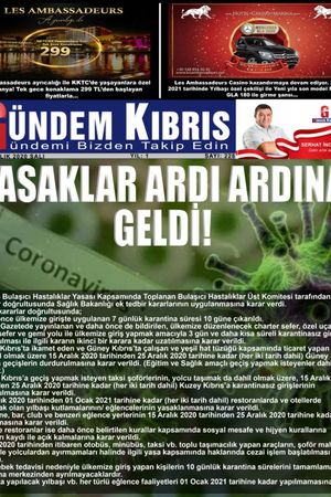 Gündem Kıbrıs Gazetesi - Kıbrıs Haber - 15.12.2020 Manşeti