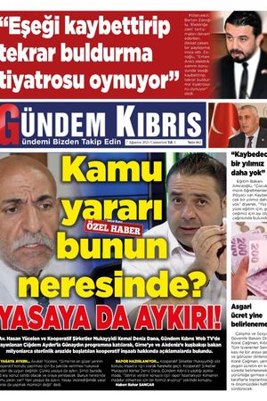 Gündem Kıbrıs Gazetesi - Kıbrıs Haber - 07.08.2021 Manşeti
