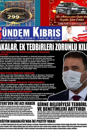 Gündem Kıbrıs Gazetesi - Kıbrıs Haber - 28.01.2021 Manşeti