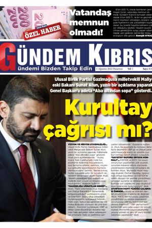 Gündem Kıbrıs Gazetesi - Kıbrıs Haber - 01.08.2022 Manşeti