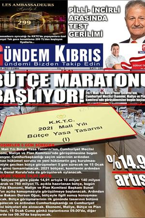 Gündem Kıbrıs Gazetesi - Kıbrıs Haber - 08.01.2021 Manşeti