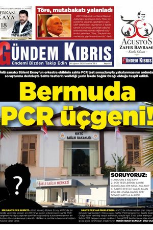 Gündem Kıbrıs Gazetesi - Kıbrıs Haber - 30.08.2021 Manşeti