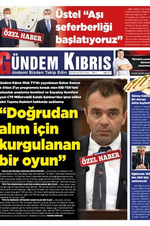 Gündem Kıbrıs Gazetesi - Kıbrıs Haber - 18.06.2021 Manşeti