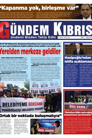 Gündem Kıbrıs Gazetesi - Kıbrıs Haber - 22.03.2022 Manşeti