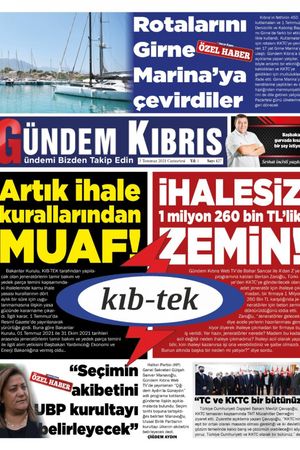 Gündem Kıbrıs Gazetesi - Kıbrıs Haber - 03.07.2021 Manşeti