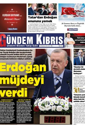 Gündem Kıbrıs Gazetesi - Kıbrıs Haber - 20.07.2021 Manşeti