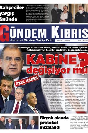 Gündem Kıbrıs Gazetesi - Kıbrıs Haber - 03.03.2022 Manşeti