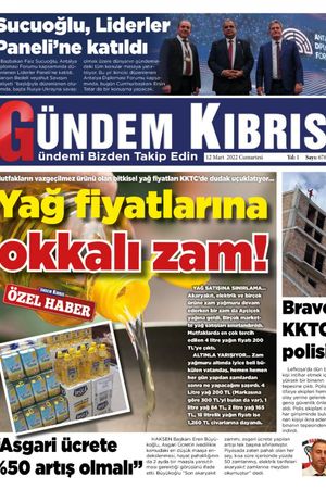 Gündem Kıbrıs Gazetesi - Kıbrıs Haber - 12.03.2022 Manşeti