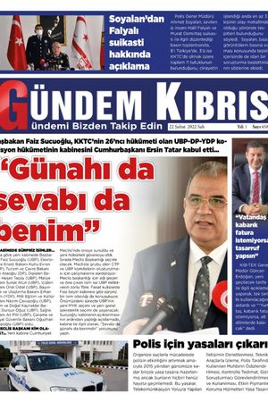 Gündem Kıbrıs Gazetesi - Kıbrıs Haber - 22.02.2022 Manşeti