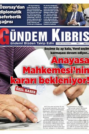 Gündem Kıbrıs Gazetesi - Kıbrıs Haber - 22.09.2022 Manşeti