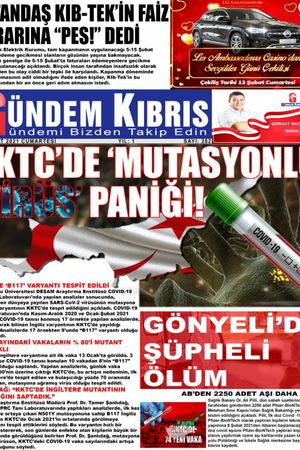 Gündem Kıbrıs Gazetesi - Kıbrıs Haber - 06.02.2021 Manşeti