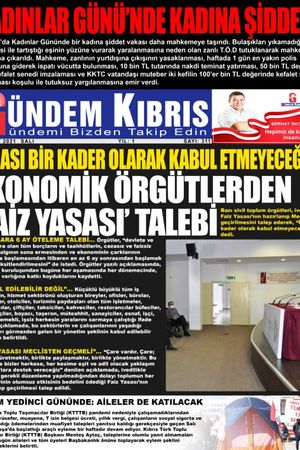 Gündem Kıbrıs Gazetesi - Kıbrıs Haber - 09.03.2021 Manşeti