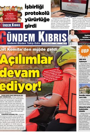 Gündem Kıbrıs Gazetesi - Kıbrıs Haber - 23.04.2021 Manşeti