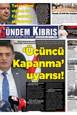 Gündem Kıbrıs Gazetesi - Kıbrıs Haber - 19.04.2021 Manşeti