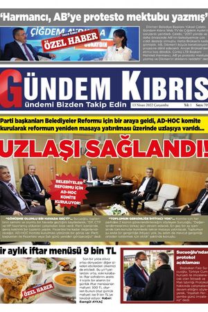 Gündem Kıbrıs Gazetesi - Kıbrıs Haber - 13.04.2022 Manşeti