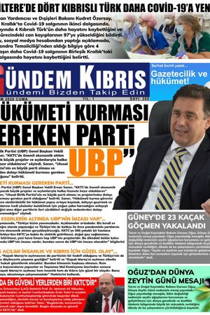 Gündem Kıbrıs Gazetesi - Kıbrıs Haber - 27.11.2020 Manşeti