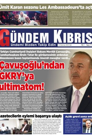 Gündem Kıbrıs Gazetesi - Kıbrıs Haber - 14.06.2022 Manşeti