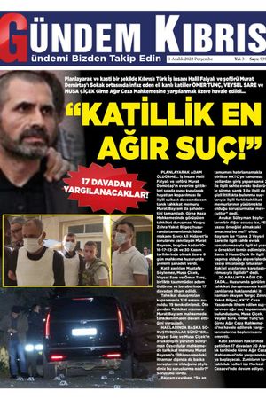 Gündem Kıbrıs Gazetesi - Kıbrıs Haber - 01.12.2022 Manşeti