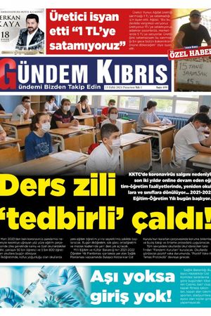 Gündem Kıbrıs Gazetesi - Kıbrıs Haber - 13.09.2021 Manşeti