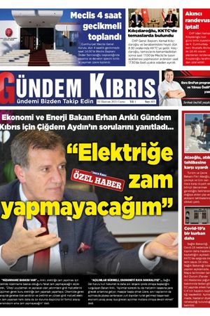 Gündem Kıbrıs Gazetesi - Kıbrıs Haber - 11.06.2021 Manşeti