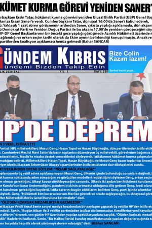 Gündem Kıbrıs Gazetesi - Kıbrıs Haber - 08.12.2020 Manşeti