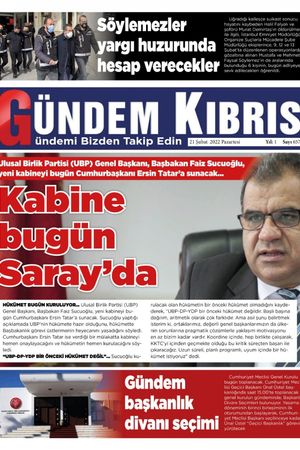 Gündem Kıbrıs Gazetesi - Kıbrıs Haber - 21.02.2022 Manşeti