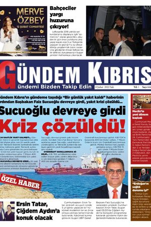 Gündem Kıbrıs Gazetesi - Kıbrıs Haber - 08.02.2022 Manşeti