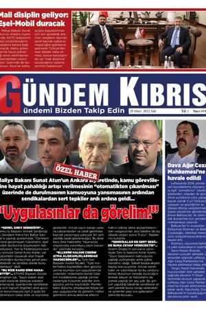 Gündem Kıbrıs Gazetesi - Kıbrıs Haber - 29.03.2022 Manşeti