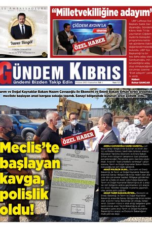 Gündem Kıbrıs Gazetesi - Kıbrıs Haber - 09.10.2021 Manşeti